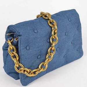 Denim Embossed Clutch